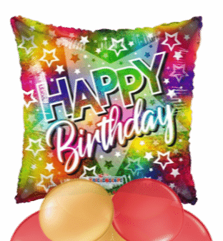 Birthday Rainbow Square Balloon