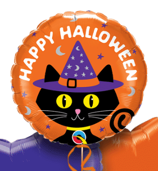 Halloween Cat in Hat Balloon