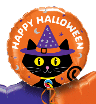 Halloween Cat in Hat Balloon