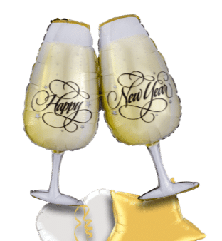 New Year Champagne Glasses Balloon