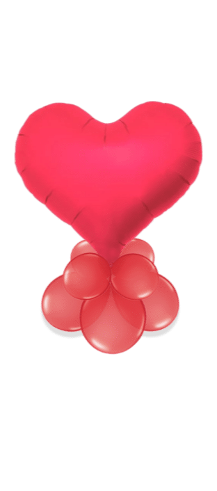 Long Life Blushing Red Heart Balloon