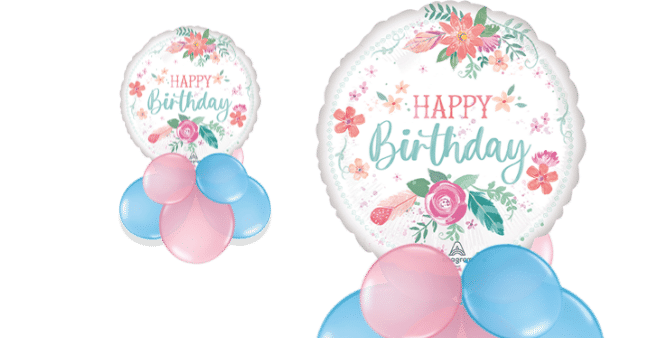 Watercolour Floral Birthday Balloon