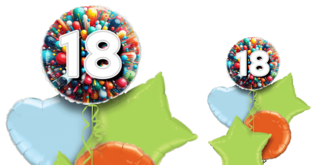 Rainbow Explosion Age Balloon