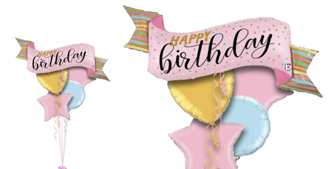 Pink Birthday Banner Balloon