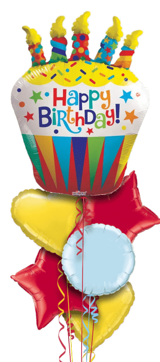Bright Birthday Cake and Candles Balloon