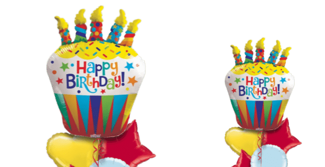 Bright Birthday Cake and Candles Balloon