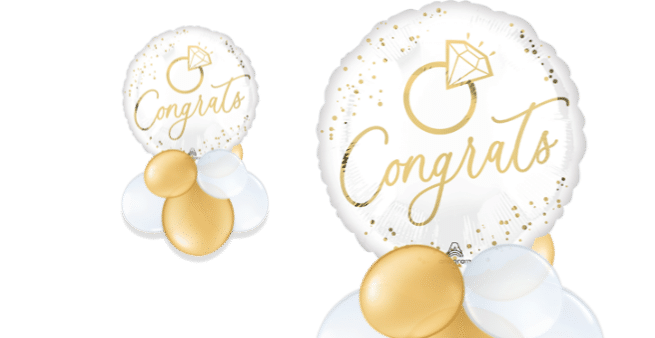 Congrats Gold Ring Balloon