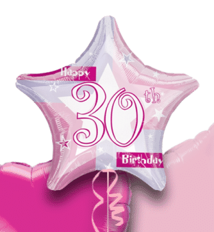 Birthday Shimmer Pink 30th Balloon