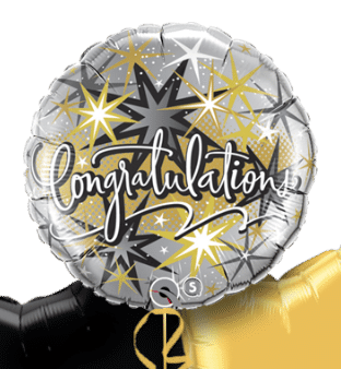 Congratulations Gold and Black Balloon