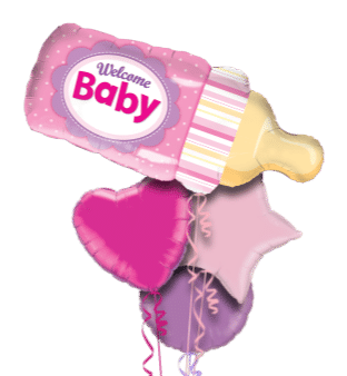 Welcome Baby Girl Bottle Balloon