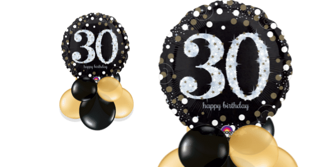 Glimmer Confetti 30th Birthday  Balloon
