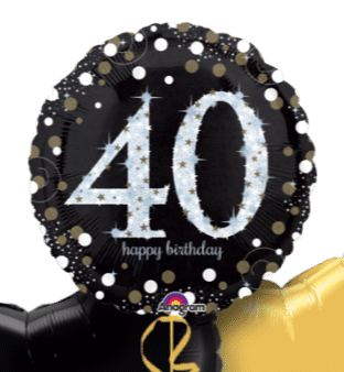 Glimmer Confetti 40th Birthday Balloon