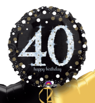 Glimmer Confetti 40th Birthday Balloon