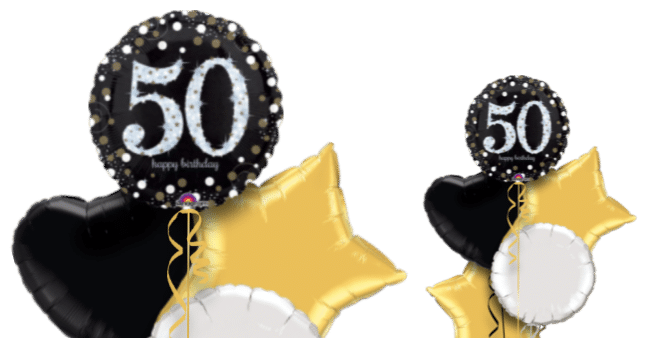 Glimmer Confetti 50th Birthday Balloon