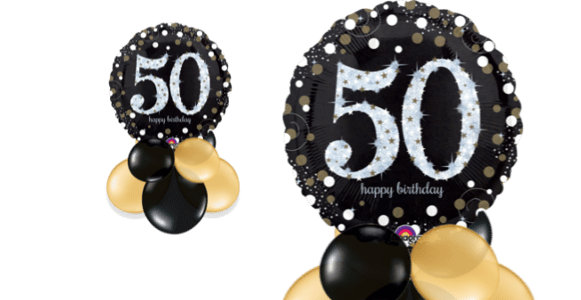Glimmer Confetti 50th Birthday Balloon