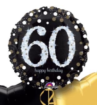 Glimmer Confetti 60th Birthday Balloon