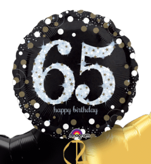 Glimmer Confetti 65th Birthday Balloon