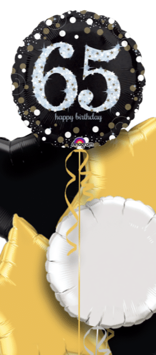 Glimmer Confetti 65th Birthday Balloon
