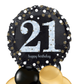 Glimmer Confetti 21st Birthday Balloon