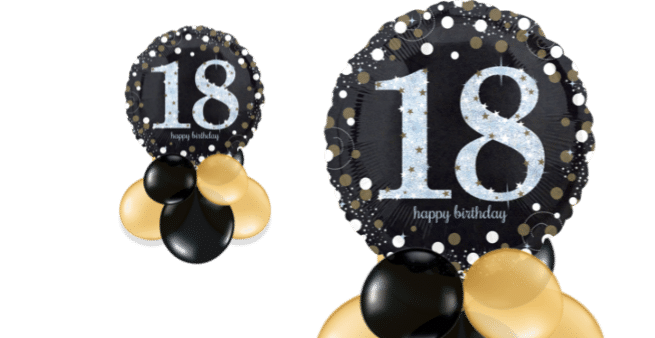 Glimmer Confetti 18th Birthday Balloon