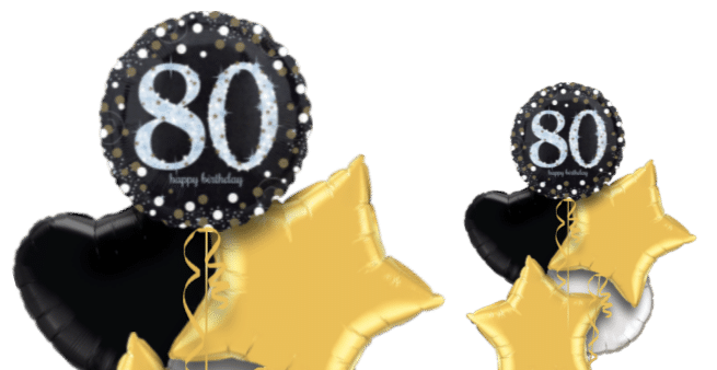 Glimmer Confetti 80th Birthday Balloon