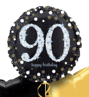 Glimmer Confetti 90th Birthday Balloon
