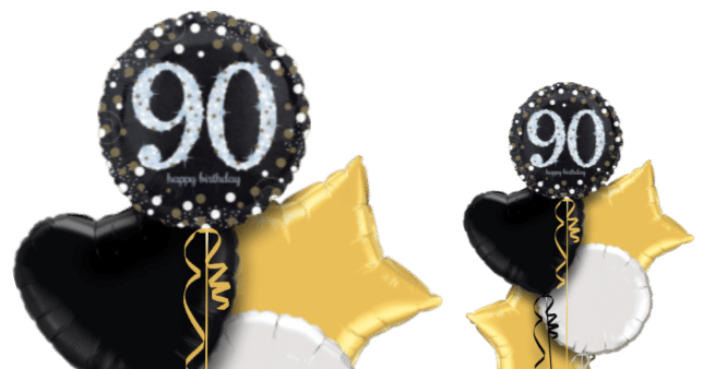 Glimmer Confetti 90th Birthday Balloon