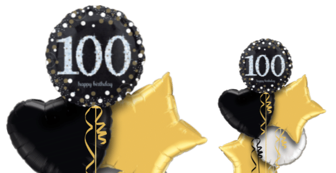 Glimmer Confetti 100th Birthday Balloon