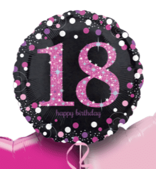 Pink Glimmer Confetti 18th Balloon