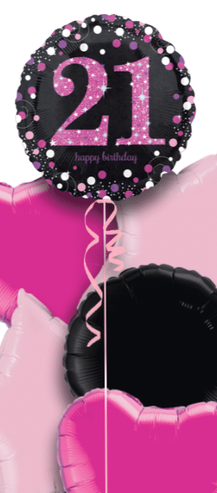 Pink Glimmer Confetti 21st Balloon