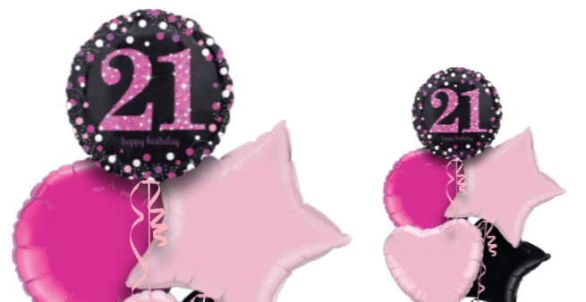 Pink Glimmer Confetti 21st Balloon