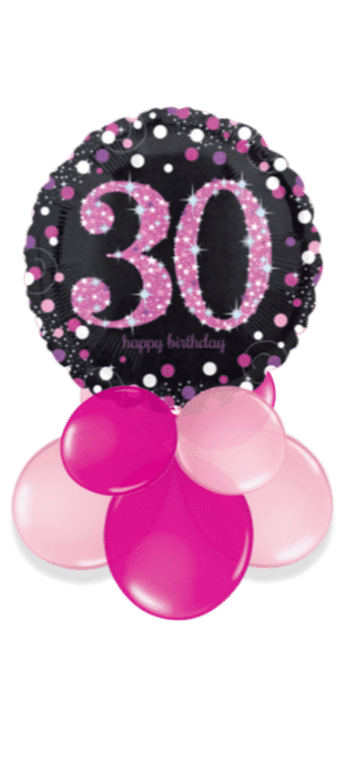 Pink Glimmer Confetti 30th Birthday Balloon