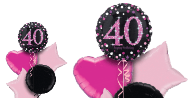 Pink Glimmer Confetti 40th Birthday Balloon