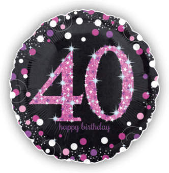 Pink Glimmer Confetti 40th Birthday