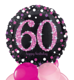 Pink Glimmer Confetti 60th Birthday Balloon