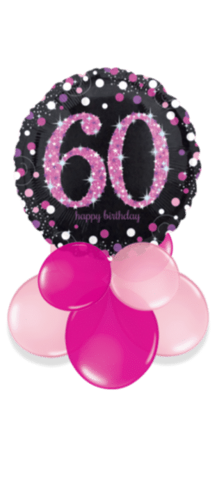 Pink Glimmer Confetti 60th Birthday Balloon