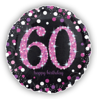 Pink Glimmer Confetti 60th Birthday