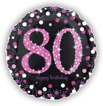 Pink Glimmer Confetti 80th Birthday