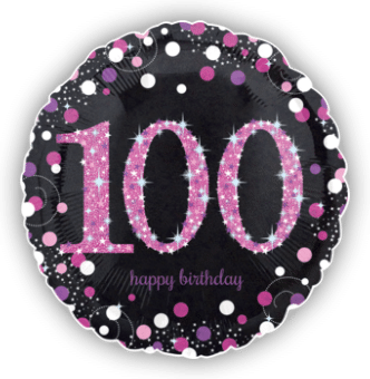 Pink Glimmer Confetti 100th Birthday