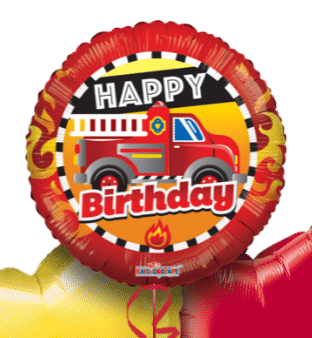 Happy Birthday Fire Truck Balloon
