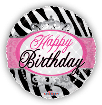 Happy Birthday Zebra Princess Stripes