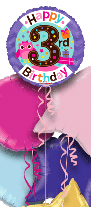 3rd Birthday Girl Balloon