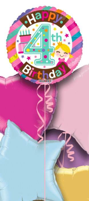 4th Birthday Girl Balloon