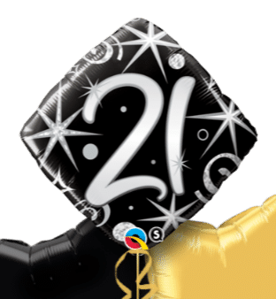21st Birthday Diamond Stars  Balloon