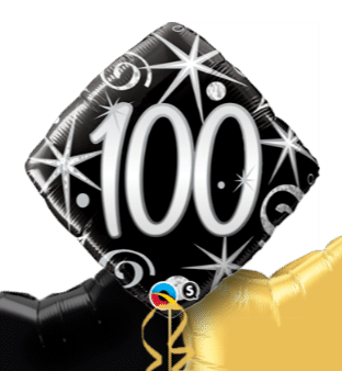 100th Black and Silver Diamond Balloon
