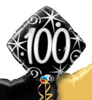 100th Black and Silver Diamond Balloon