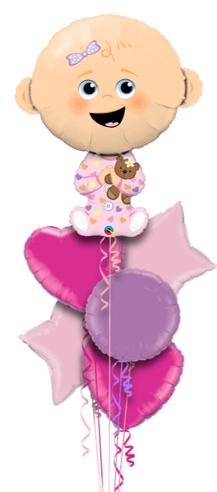Cute Baby Girl Lighter Skin Tone Balloon