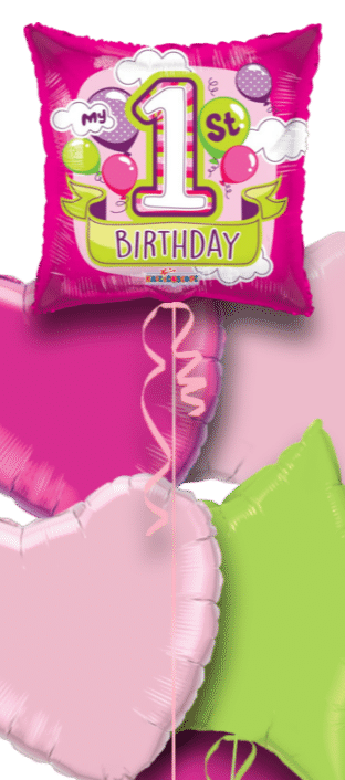 My 1st Birthday Pinks Balloon