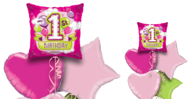 My 1st Birthday Pinks Balloon
