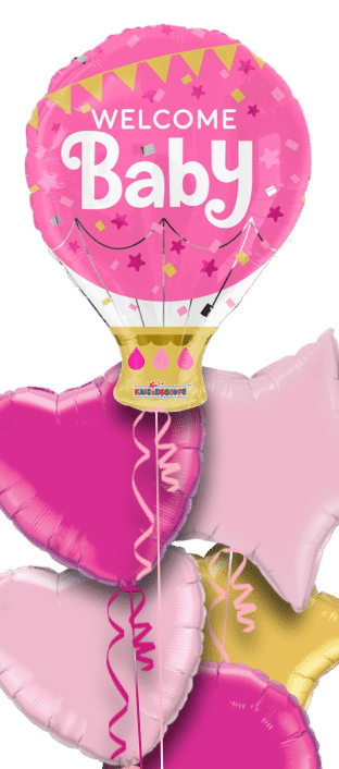 Welcome Baby Girl Hot Air Balloon Balloon